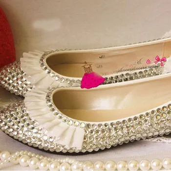 

Gorgeous Popular Formal Shoes Flat Heel Rhinestone Wedding Dress Shoes bridal Shoes Bridesmaid Shoes Free Shipping