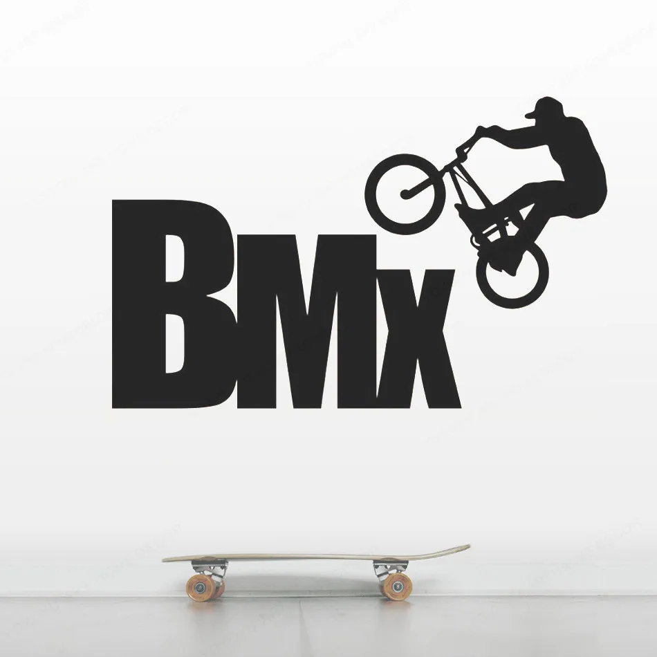 Наклейка BMX на стену для экстремального спорта фристайл прыгающий искусство