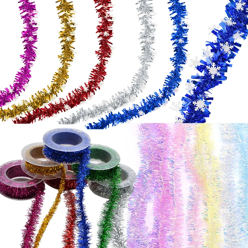 Multicolor Wire Garland Colorful Tinsel Hanging Rattan Christmas Tree Ornament Xmas Wedding Birthday Baby Shower Party Supplies, christmas decorations