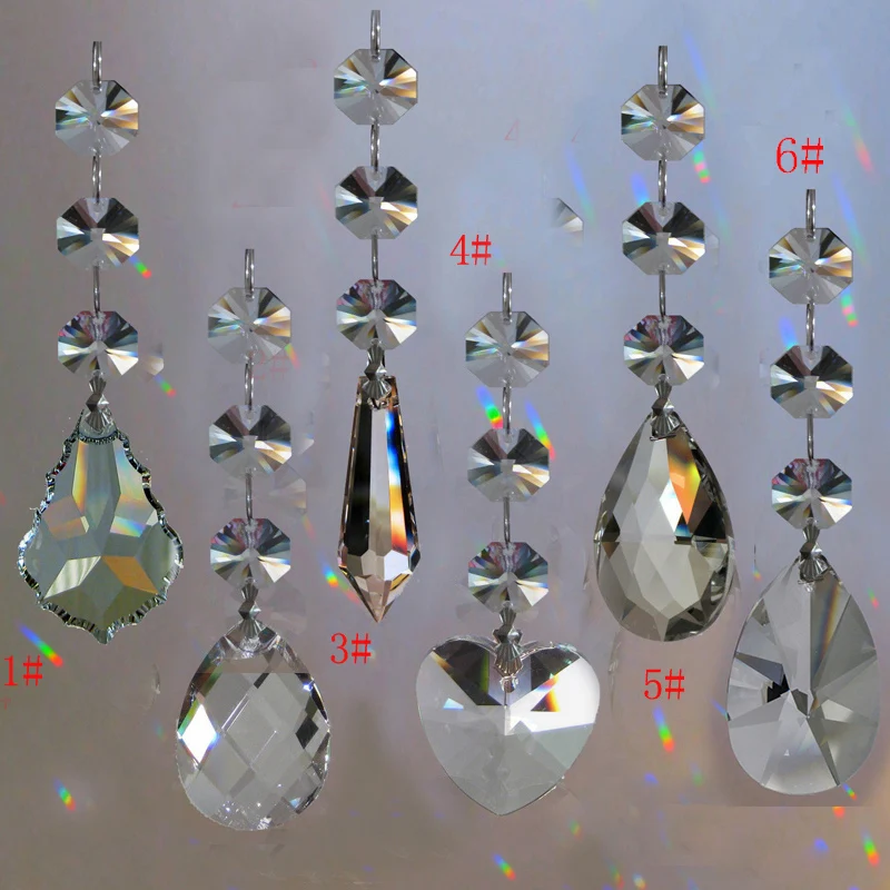 

6PCS Suncatcher Hanging Crystal Feng Shui Rainbow Prism Sparkling Christmas Presents Garden Decor