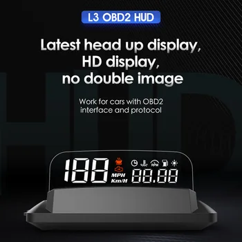 

OBD2 HUD Mirror Car Head Up Display Digital Speed Projector Security Alarm Updated Version Oil Temp Turbo Pressure
