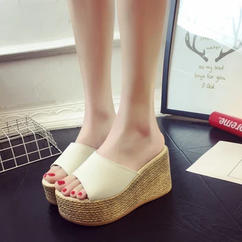 

Summer Shoes Ladies Slippers Casual Platform Beach Slippers Women Heels Shoes Woman Elegant Sandalia Plataforma Zapatosmujer