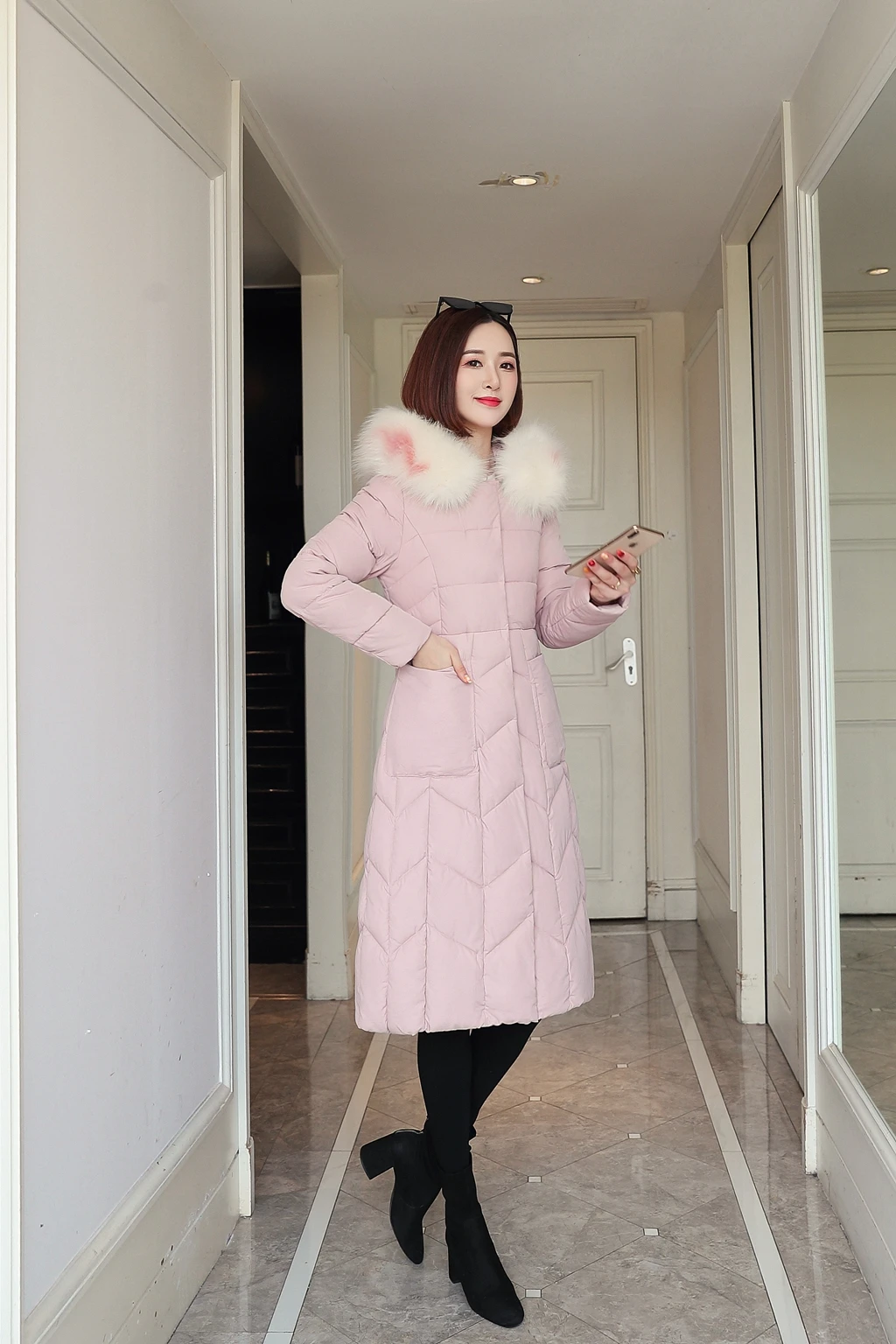 Fur Collar Nice Slim Women Winter Jacket Cotton Padded Warm Thicken Lady Coat Long Coats Parka Womens Jackets