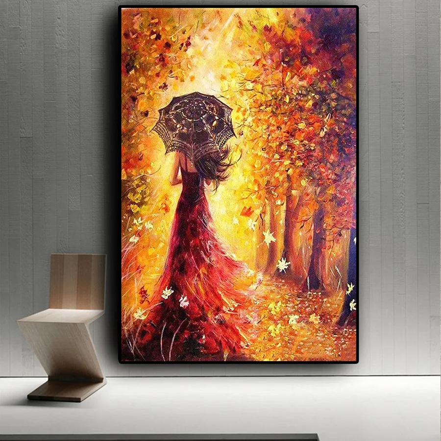 Алмазная 5d живопись с изображением Золотой лесной девушки пейзаж сделай сам