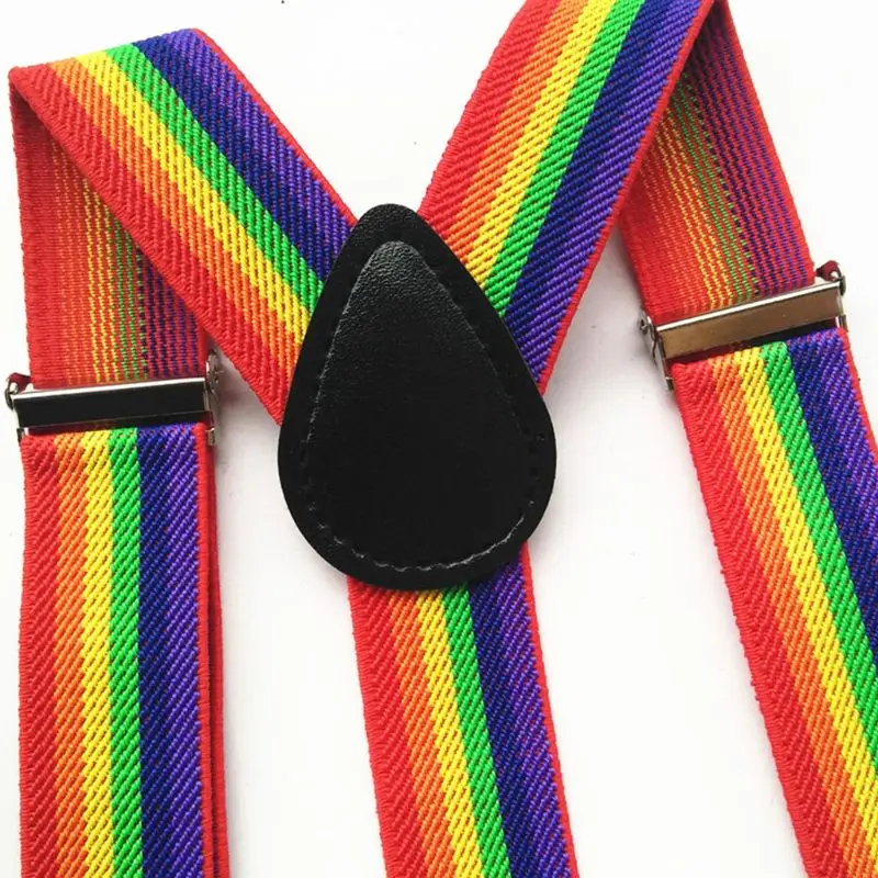 

Children Rainbow Strap Clip Colorful Striped Baby Suspenders Belt Boys and Girls Fashion Straps Anti-drop Belts Buckle R9JE