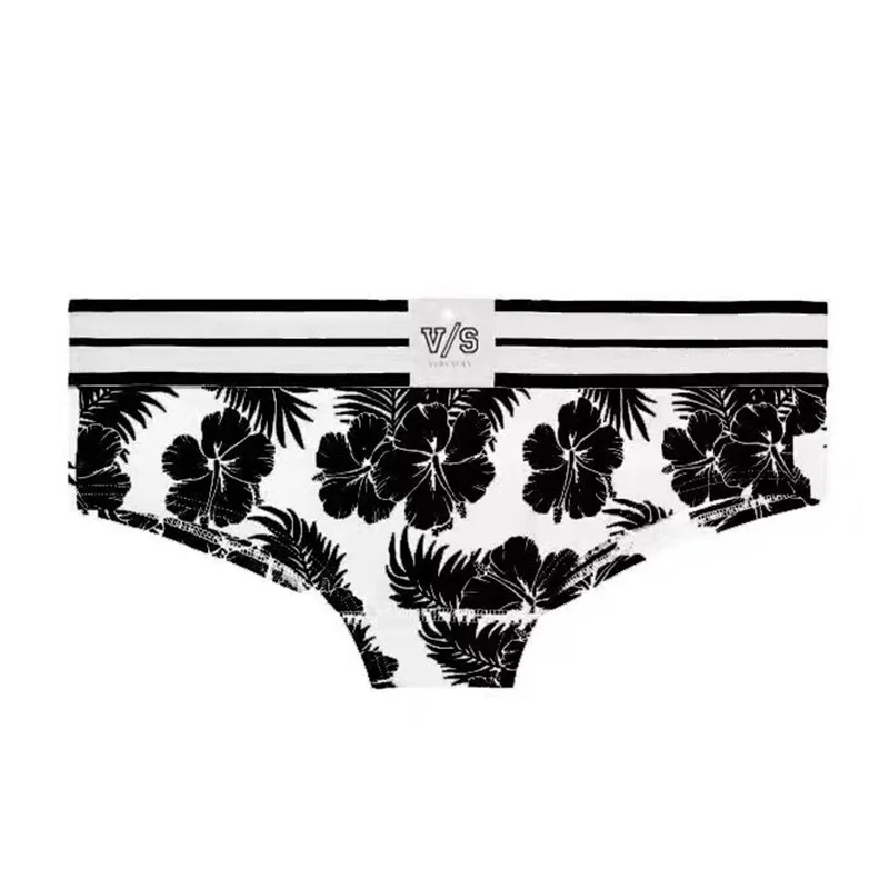 Pure Stripe Black Gray Letter Pure Cotton Sexy Low Waist Sexy Sports Lady's Triangular  0326Underwear 0326