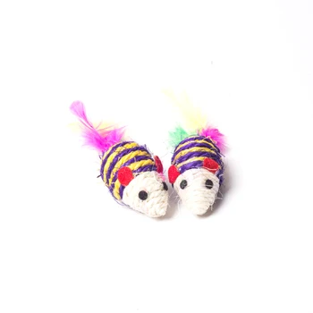

Cute Cat Toy Pet Kitten Funny Safety Mini Sisal Mouse Shape Bite-Resistant Scratching Chew Training Interactive Toy Gift For Cat