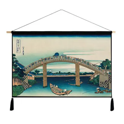 Японские ukiyoe картины холст хлопок и лен гобелен настенные покрытия 64*44 см - Цвет: 2