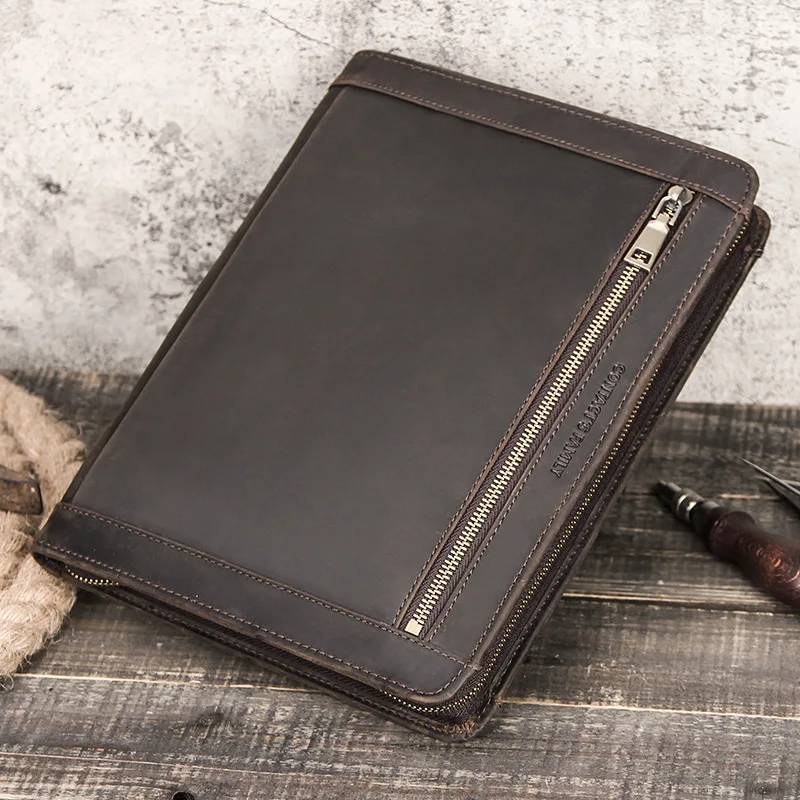 

Retro Purse Style cover For iPad Pro 11 2018 2020 protective case with pen slot crazy horse skin zipper Apple flat leather cover