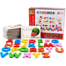 

ABC Learning Alphabet Toy Cognitive Card Kids Children Wooden Puzzle Montessori Educational Juguetes Para Niños 2 3 4 5 6 Años