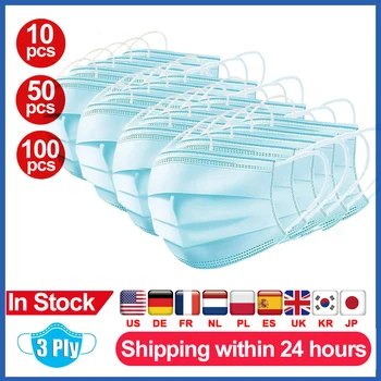 

10/20/50/100PCS Anti-Pollution Filter Safety Dust Face Medical Mask Disposable Protect 3 Ply Non-woven Meltblown Surgical Masks