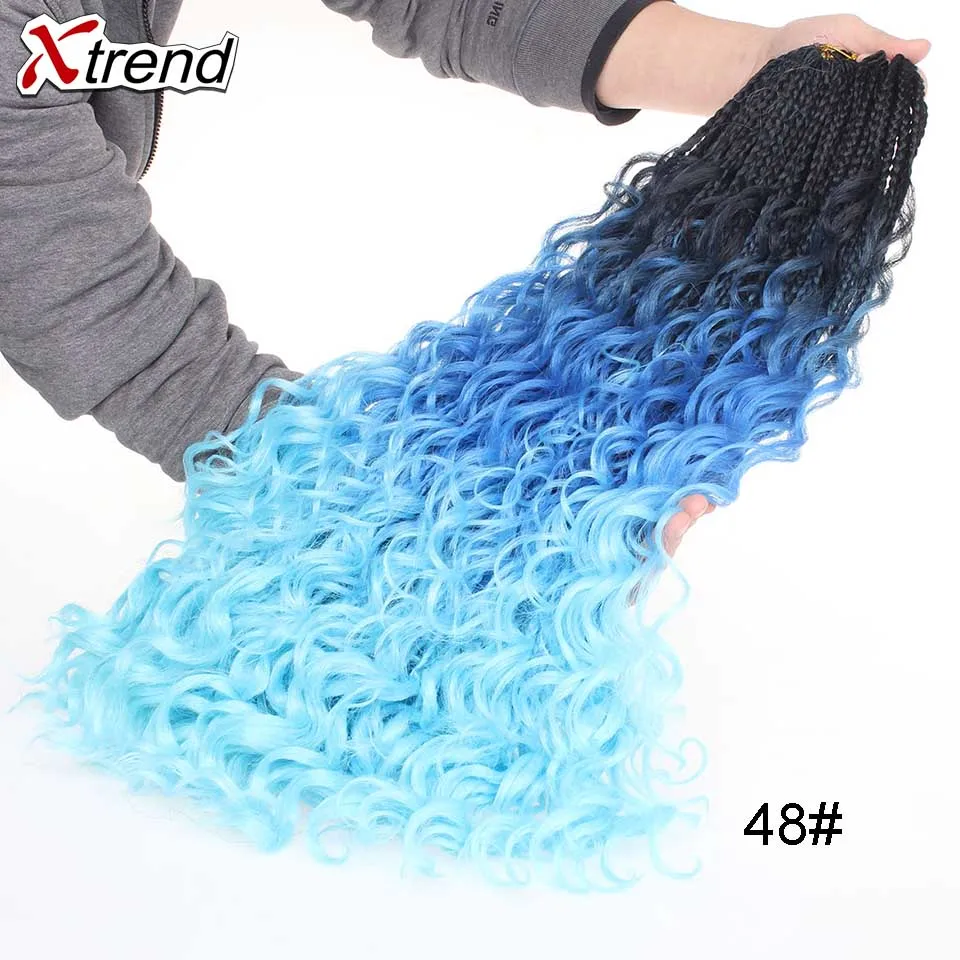 Xtrend Synthetic Boho Crochet Braid Bohemian Box Braids Crotchet Hair Extensions Ombre Braiding Braided Messy Goddess - Цвет: 48