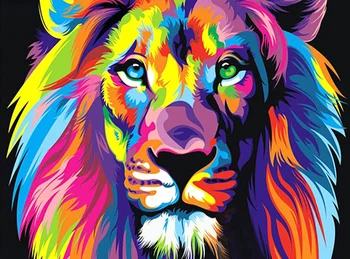 

music cross stitch Oil painting L7013 lion color 11/ 14ct /16/28/27CT cloth cotton thread embroidery DIY handmade needlework 3