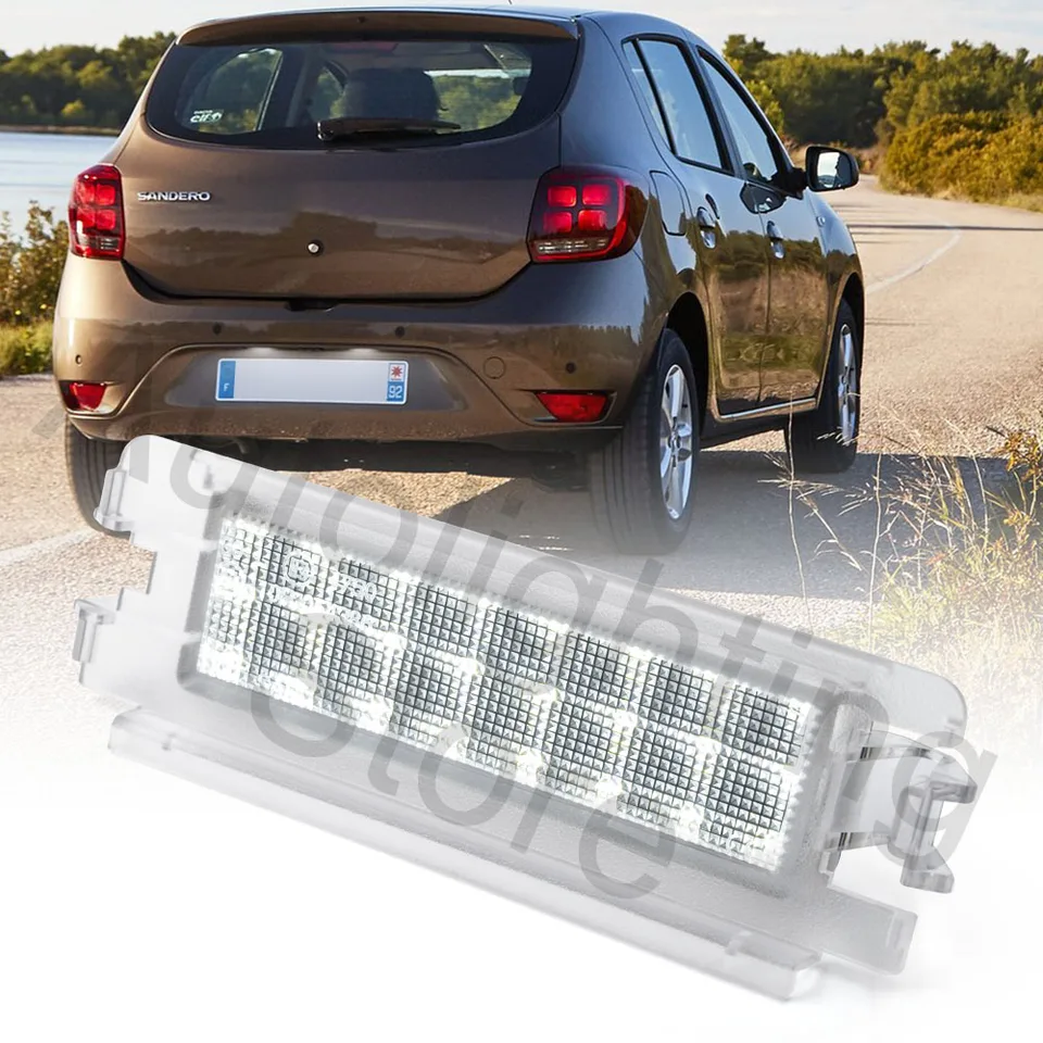 Luz LED Para Matrícula, Lámpara Blanca De 12v Para DACIA LOGAN 1 2004-2012 SANDERO 1 2008-2012 RENAULT CLIO II 2 2001-2004, 1 Piezas - AliExprs