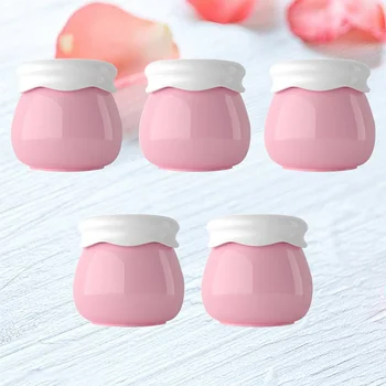 

5 Pcs Travel Mini Cosmetic Bottles Portable Empty Bottles Lotion Cream Box Makeup Bottles (Pink)