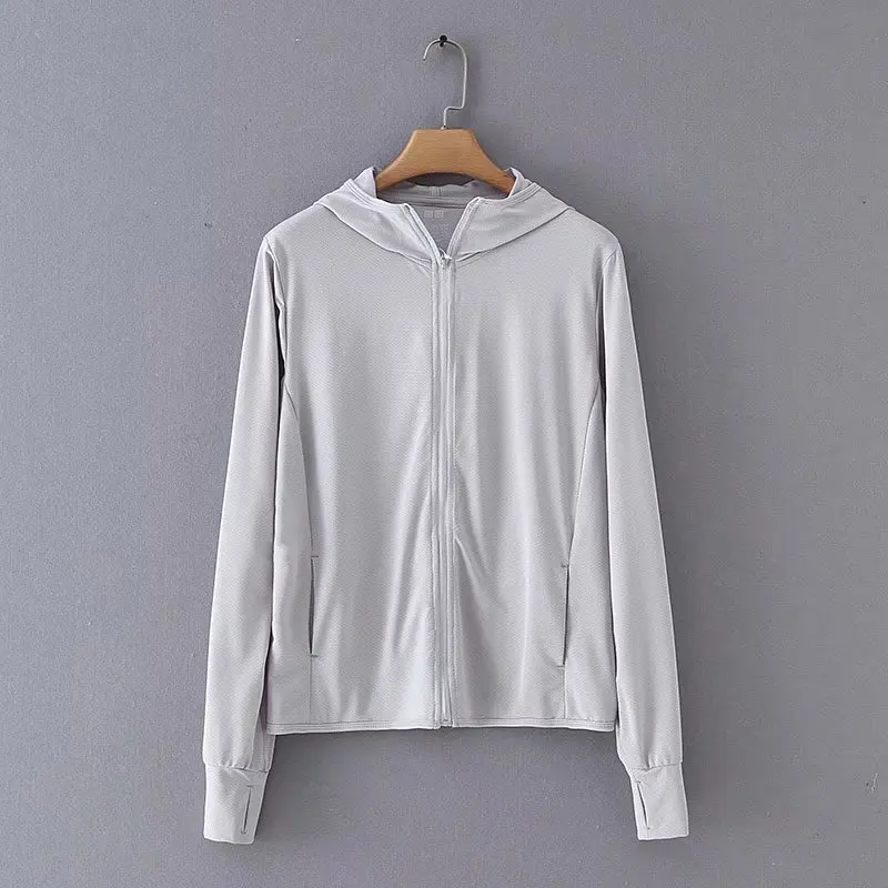 

Summer New Style Lightweight Breathable Hooded Coat Versatile Casual Loose-Fit Slimming Quick-Dry Mesh Long-sleeved Coat Women's