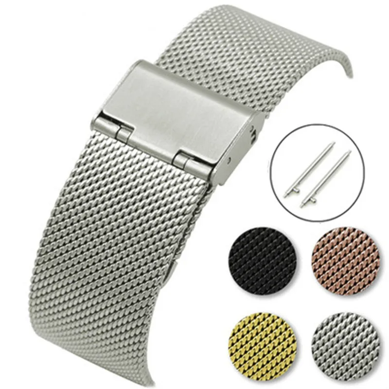 

Quick Release Milanese Watch Band Stainless Steel 16mm 18mm 20mm 22mm Steel Belt Mesh Webbing Watch Accessories