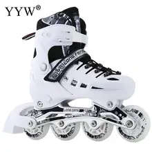 Flat Roller skates Skating Shoes Sliding Inline Sneakers 4 wheels 1 Row Line Outdoor Training Gym Sports Boys Girl Women Adult