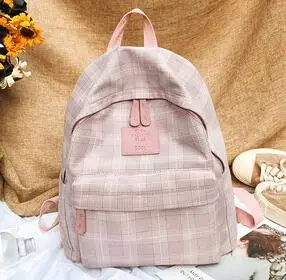 Модный женский хлопковый черный рюкзак студенческий школьный рюкзак дорожные сумки для девочек для подростков Повседневный Рюкзак Mochila - Цвет: pink KDM6668