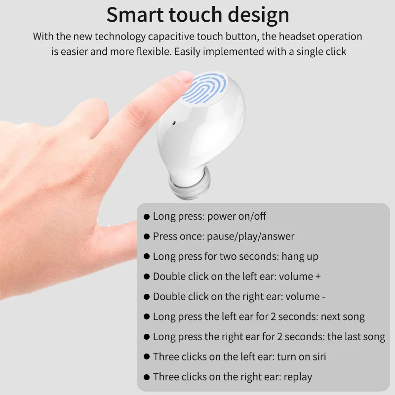 CLAITE TWS bluetooth наушники FB06 Smart Touch фонарик беспроводная гарнитура Спорт IPX5 Водонепроницаемый стерео