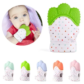 

Baby Teething Mitten for Babies Self-Soothing Pain Relief and Teething Glove BPA Safe Food Grade Teething Mitt L0088