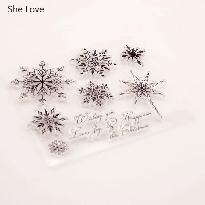 She Love Snowflower прозрачный чистый силикон штампы для DIY Скрапбукинг фото украшение для альбома прозрачный штамп ремесла