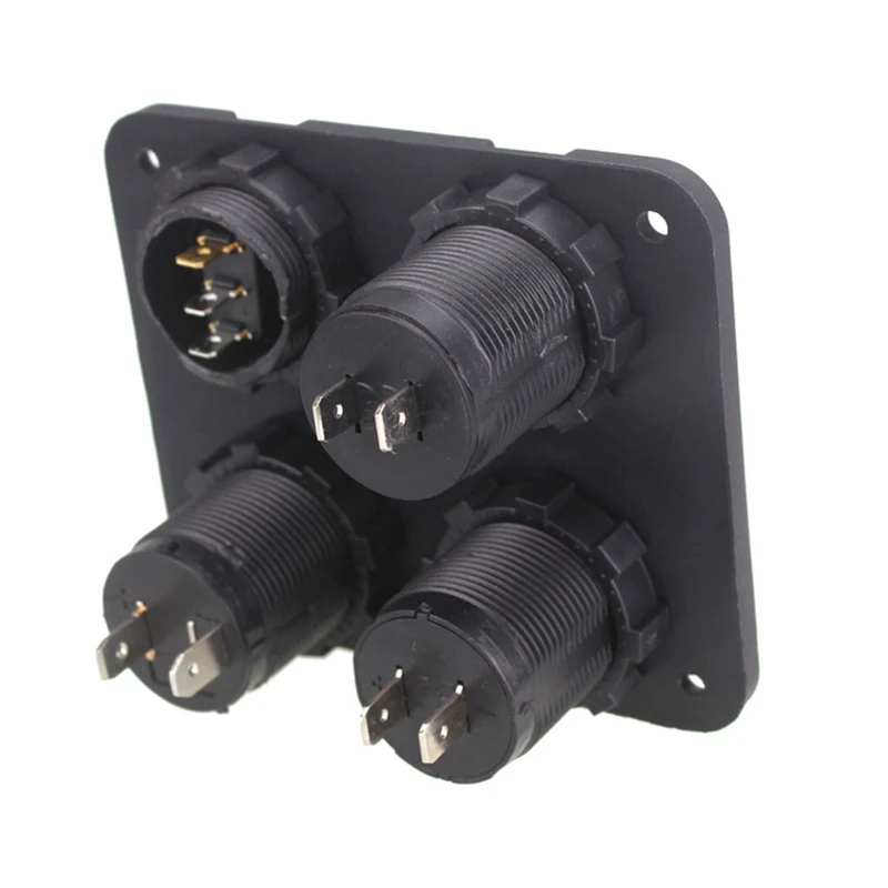 12 V-24 V многофункциональный 4 в 1 автомобиль Зарядное устройство Панель Dual USB Водонепроницаемый Разветвитель Прикуривателя для автомобилей Грузовик Мотоцикл