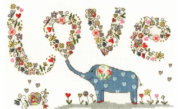 

Elephant DIY Precise Printing Part Animal Small Plaid Cross Stitch