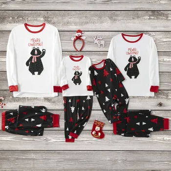 

PatPat 2020 New Arrival Winter Merry Christmas Bear Family Matching Pajamas Set Matching Outfits Family Look Pajama Sets