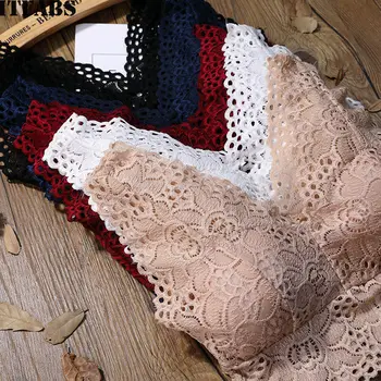 

Push Up Padded Bralette Women Lace Crocket Crop Top Strappy Bustier Vest Top Femme Summer Short Cami