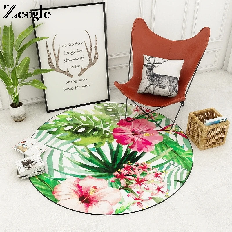 Zeegle Round Rug Carpet for Living Room Home Decoration Soft Foot Floor Rug Sofa Foot Mat Anti Slip Carpet Kids Room Area Rug