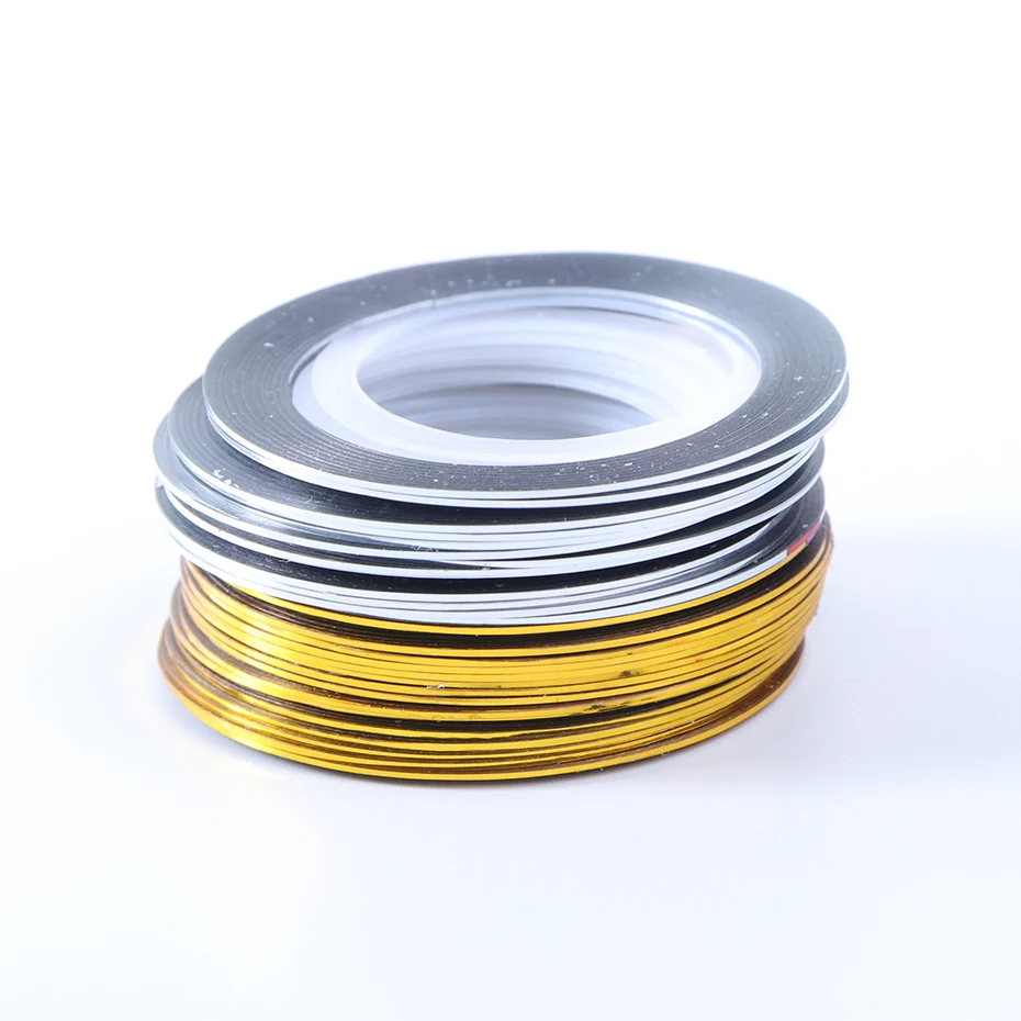 0.5mm Nail Striping Tape - Gold/Silver - 3D Nail Art Stickers