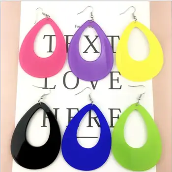 

Teardrop Fluro Earrings Neon 80s Retro Rock Star Jewellery Costume Accessory