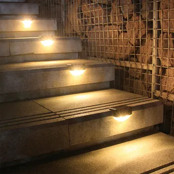 

4pcs/set Solar Lamp PVC ABS Outdoor Waterproof Patio Stair Garden Yard Fence Lamp Household Outdoor Solar Wall Light