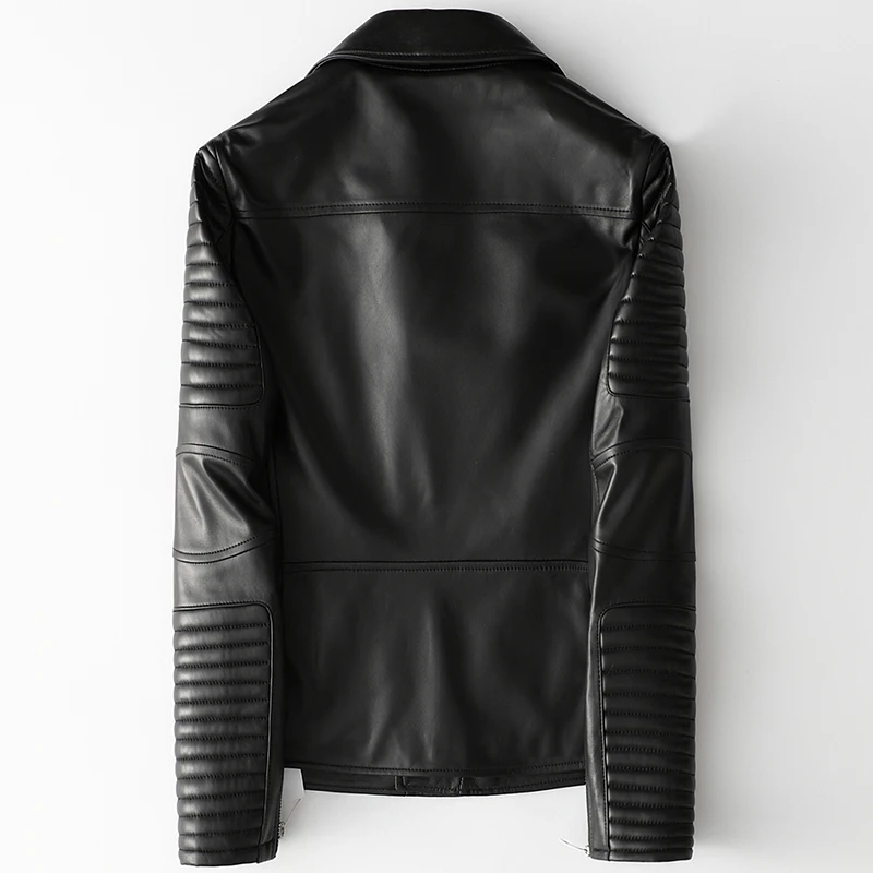 

Женская мотоциклетная куртка из натуральной овечьей кожи на весну и осень