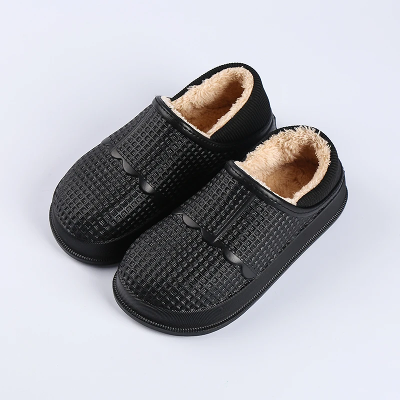 Ltolo Winter Children Kids Boy Mules Warm Clogs Sandals Garden Slippers Causual Fur Plush Sneakers Shoes For Boys EUR31-36