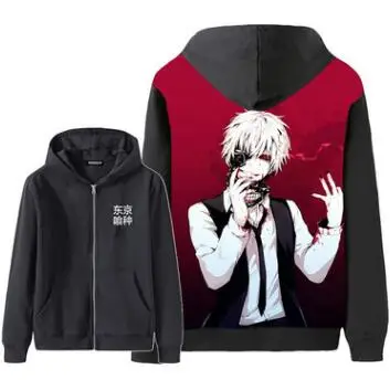 Одежда с надписью «Tokyo Ghoul Толстовка Аниме Косплей Ken kaneki черного цвета на молнии с капюшоном куртка пальто Свитшот - Цвет: 8