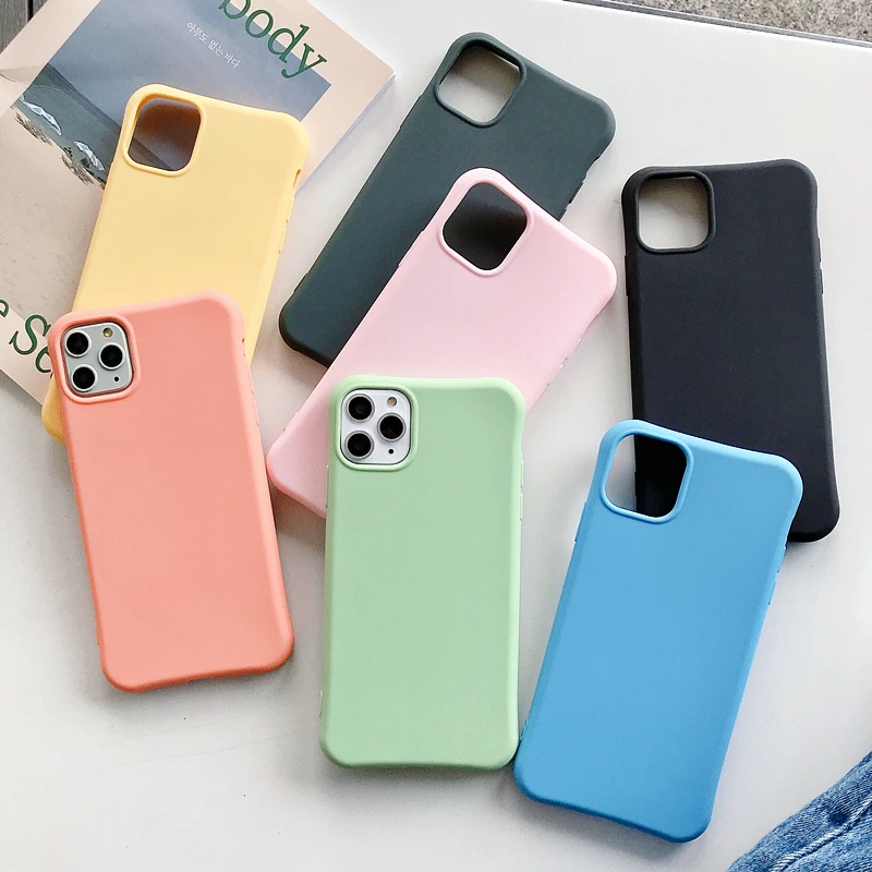 Ударопрочный чехол карамельного цвета розового небесно голубого для iphone 11 12 Mini Pro