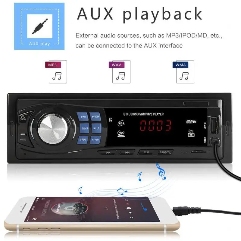 Автомобильный стерео MP3 плеер SWM 8013 одиночный 1DIN авто стерео MP3 аудио плеер в тире головное устройство Bluetooth USB AUX FM радио приемник