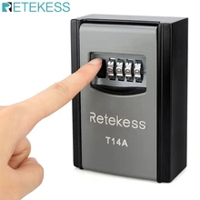 Retekess T14A настенный ящик для хранения ключей, Коробки с 4 цифры по ценам от производителя Комбинации замок запасные ключи Организатор металлический секретный сейф