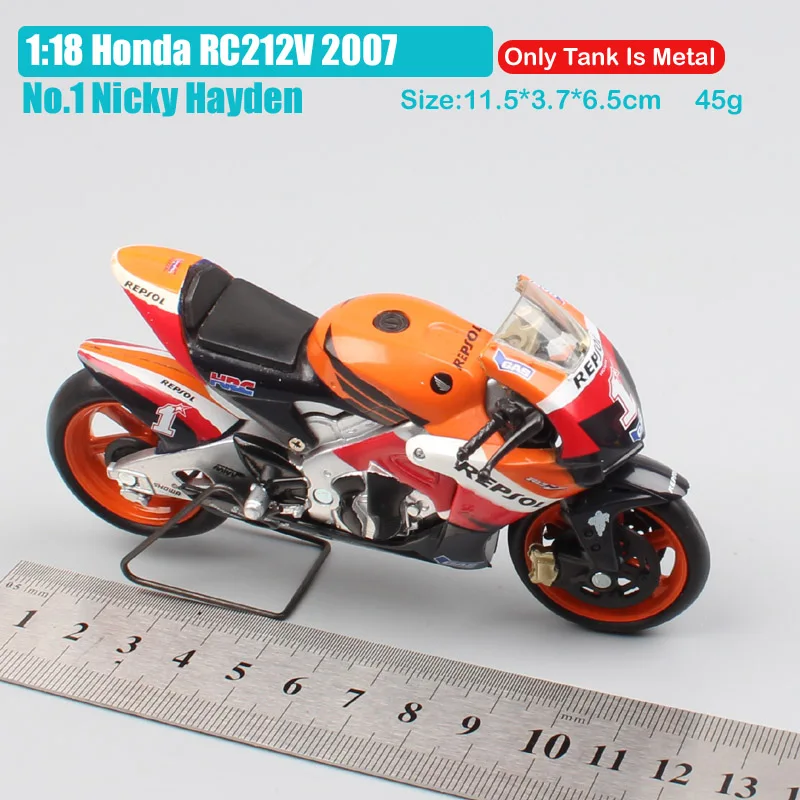 1/18 шкала новая-ray Honda RC212V rider № 1 Ники Хэйден 2007 moto велосипед moto rcycle гоночный gp игрушечные модели автомобилей хобби