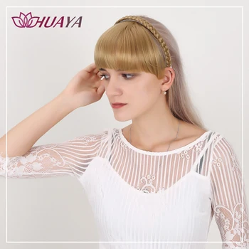 

HUAYA Synthetic Braids Headband Bangs High Temperature Fiber Synthetic Bangs Wigs Women Bangs Extensions Hair pieces