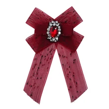 Новая мода корейский женский Европа США Британский колледж Ветер алмаз лук винтажная тканевая брошь для рубашки булавка