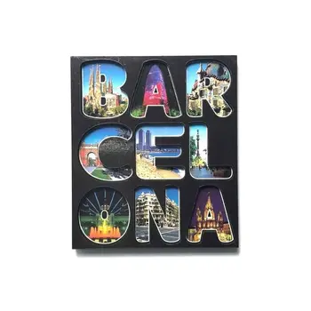 

0011. Wooden Fridge magnet Letters Barcelona