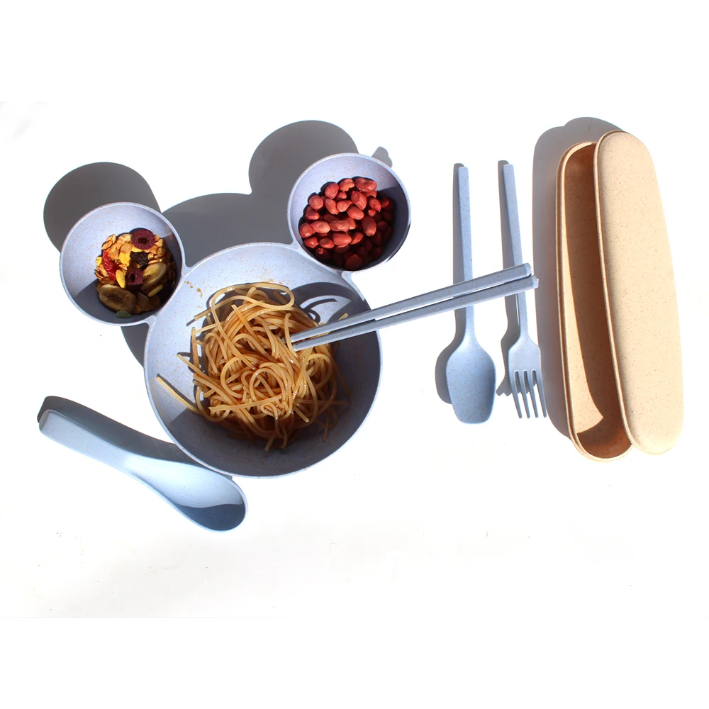 

Cartoon Wheat Straw Baby Feeding Bowl Tableware Wheat Plate for Kids Children Infant Dish Training Dinnerware Cute Dishes Tray
