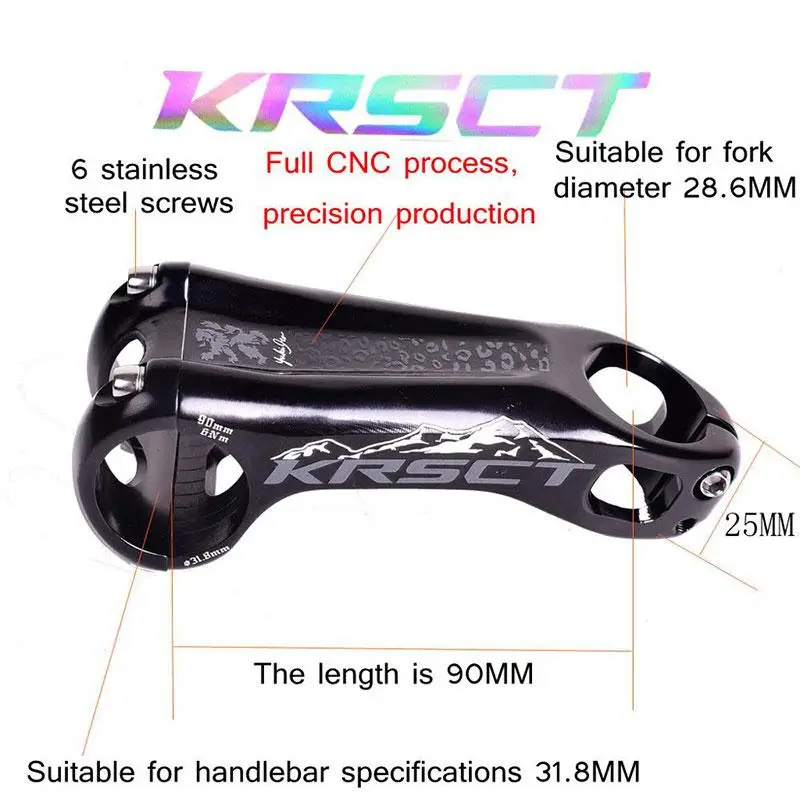 KRSCT CNC дорожный велосипед багажник горный велосипед MTB Стволовые-20 градусов 28,6*31,8 мм* 80/90/100 мм велосипедные детали
