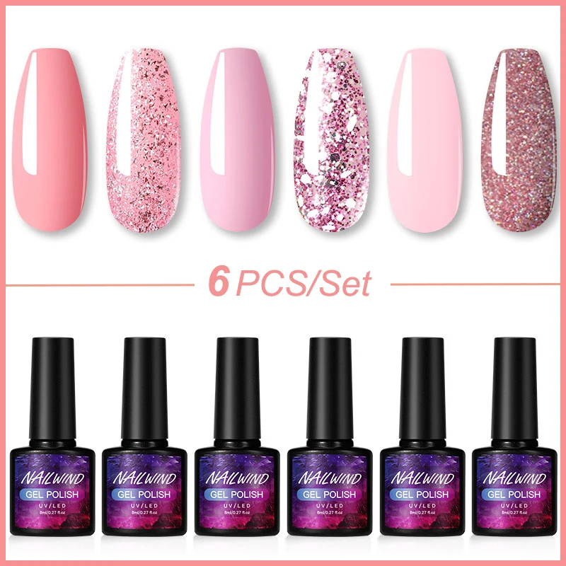 Nailwind Nail Polish Set Gel Hybrid Varnish Soak Off Gel Led Semi