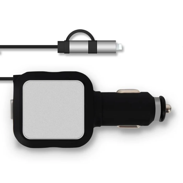 Автомобильное зарядное устройство адаптер Micro USB Выдвижной кабель многофункциональное автомобильное зарядное устройство VDX99