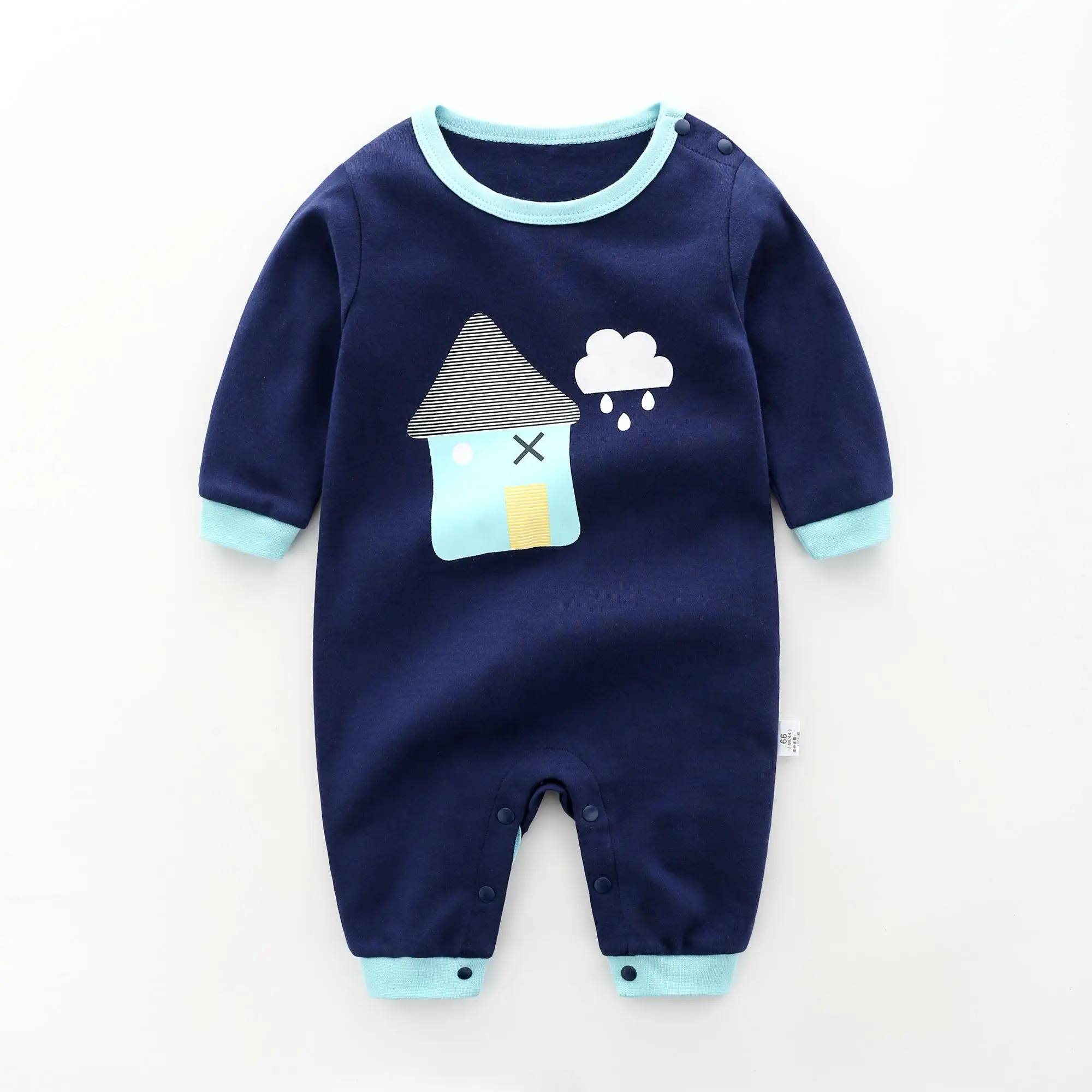 Baby Male Baby Cotton Female Baby Long Sleeve Bodysuit 0 To 12 Months Harbin Clothes Newborn Clothes Spring And Autumn Pajamas - Цвет: Светло-серый