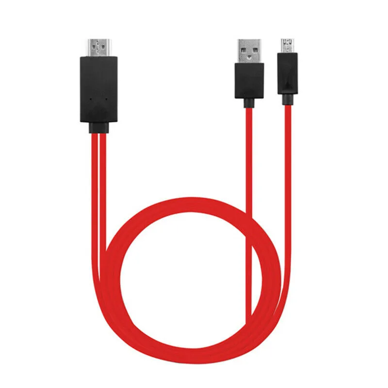 Красный MHL Micro USB к HDMI 1080P HD ТВ кабель для передачи данных адаптер для Android телефонов samsung - Цвет: Красный